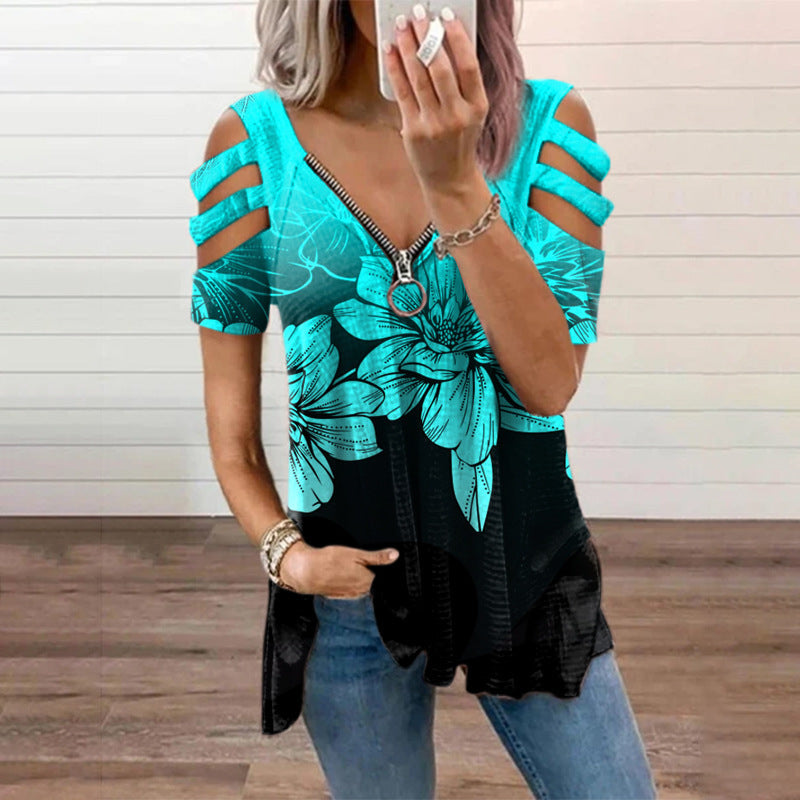 Women's V-Neck Off Shoulder Blouse