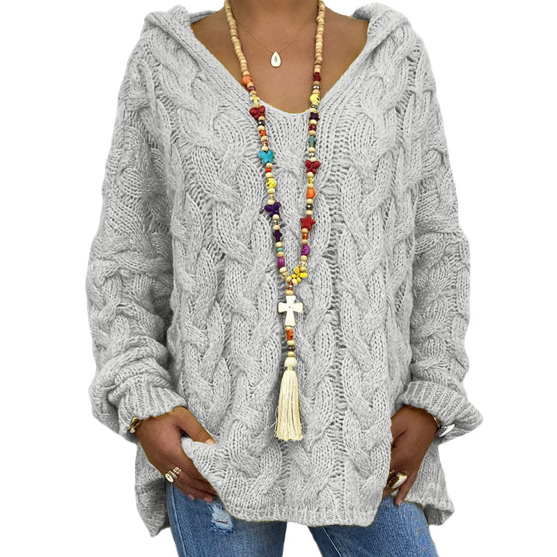 Women's Autumn Hooded Knitted Sweater