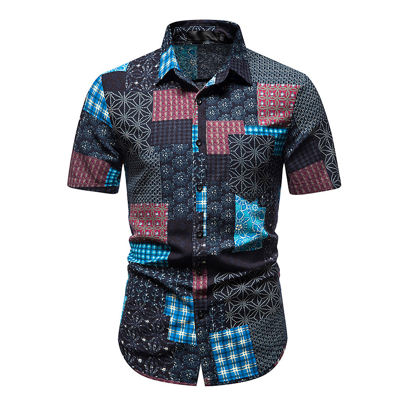 Men's Casual Printed Short Sleeve Shirt