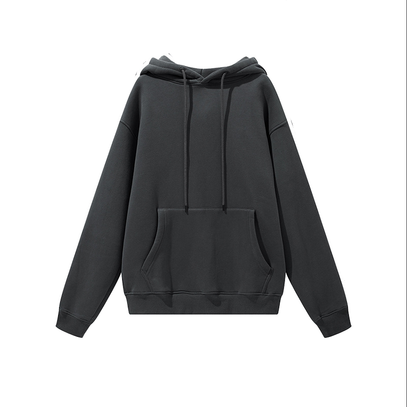 Unisex Solid Color Thick Hooded Sweater