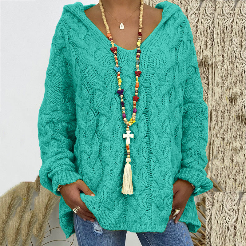 Women's Autumn Hooded Knitted Sweater