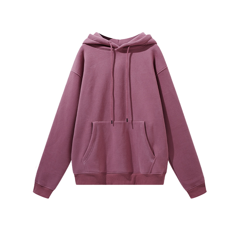 Unisex Solid Color Thick Hooded Sweater