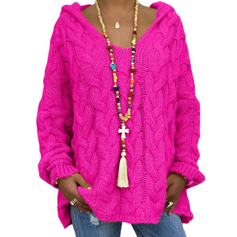 Women's Hooded Casual Knit Sweater