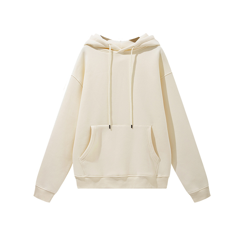 Unisex Solid Color Thick Hooded Sweater