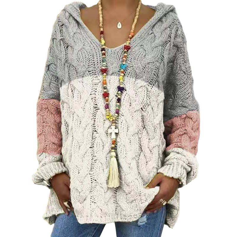 Women's Hooded Casual Knit Sweater