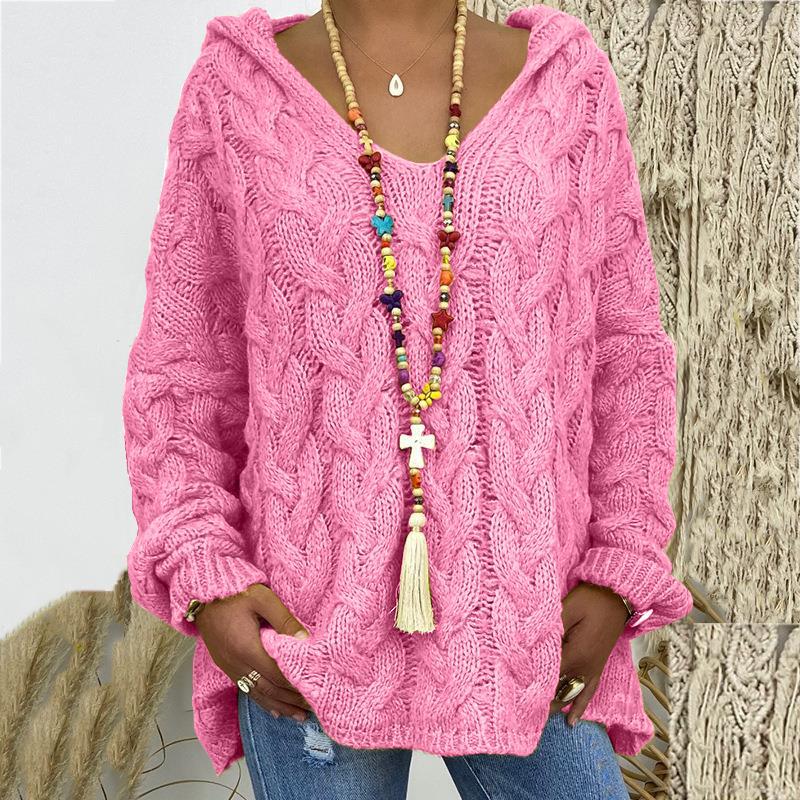 Women's Hooded Casual Knit Sweater