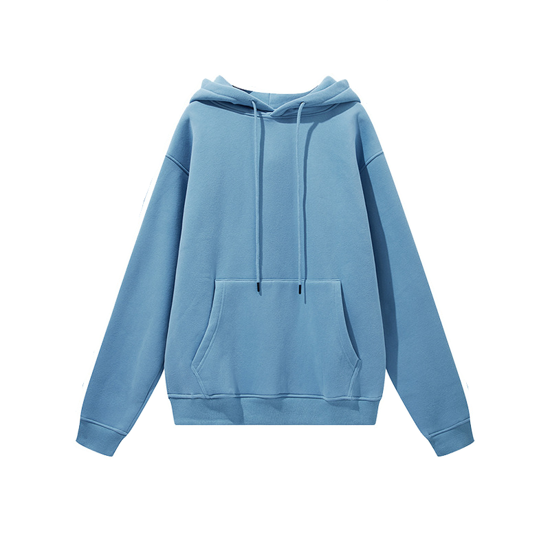 Unisex Solid Color Thick Hooded Sweater