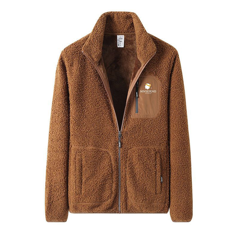 Men's Stand Collar Full-Zip Polar Fleece Jacket