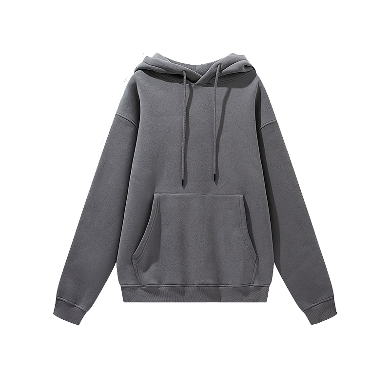 Unisex Solid Color Thick Hooded Sweater