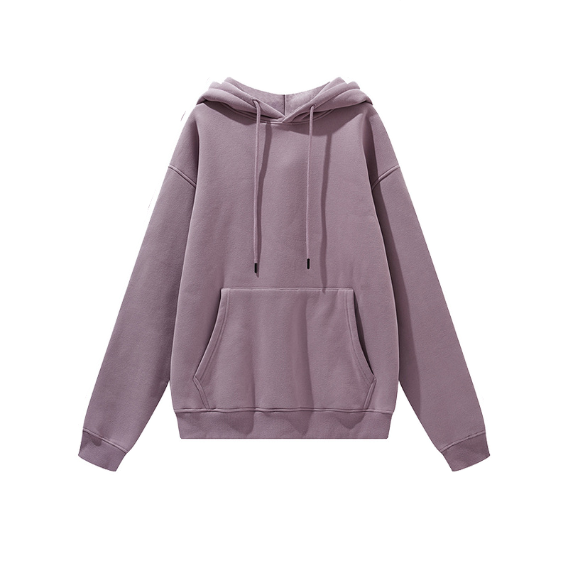 Unisex Solid Color Thick Hooded Sweater