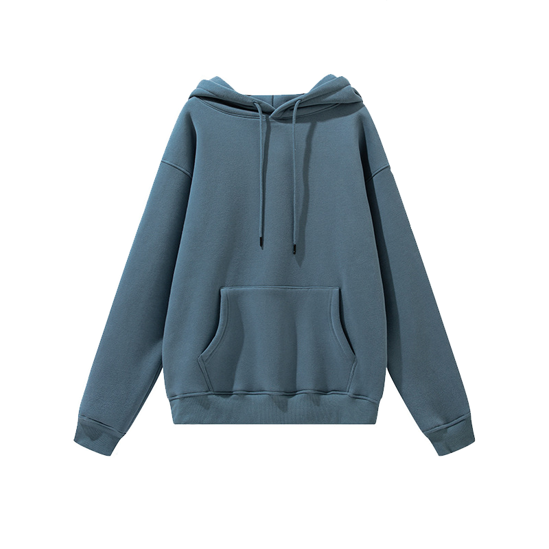Unisex Solid Color Thick Hooded Sweater
