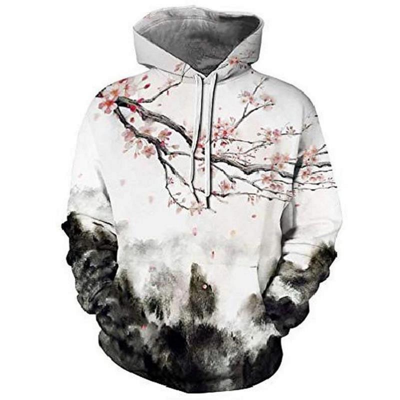 Men's 3D Print Hoodie Swirl Print Long Sleeve