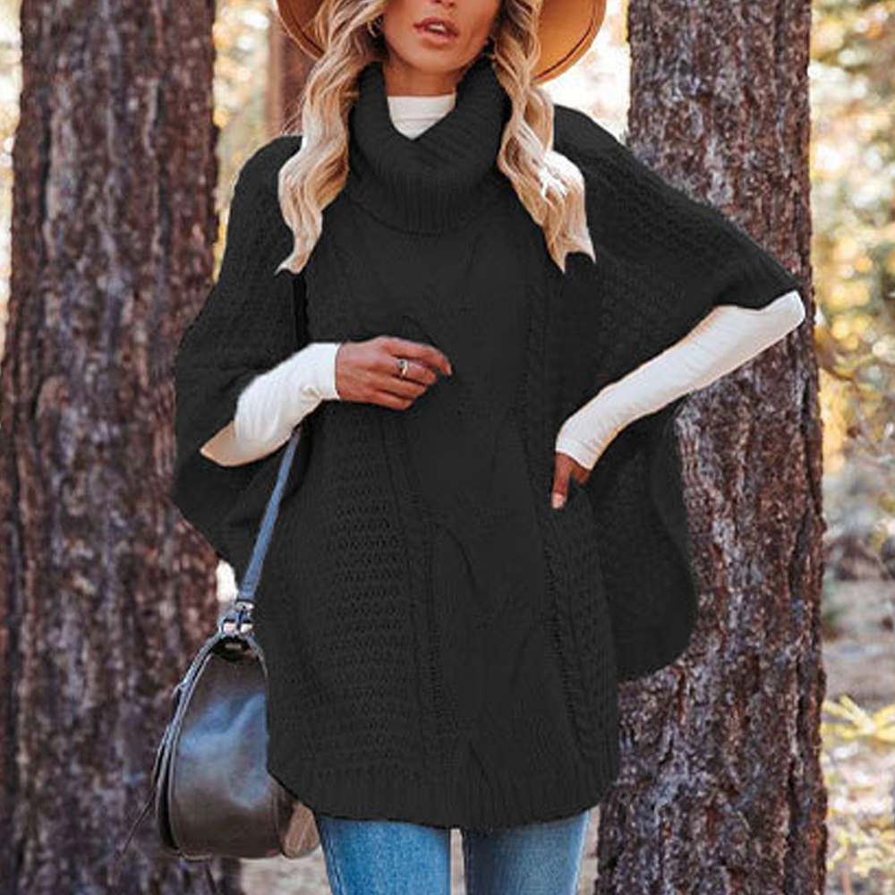 Women's Turtleneck Short Sleeve Knit Sweater