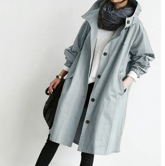Fall Long Hooded Jacket For Women