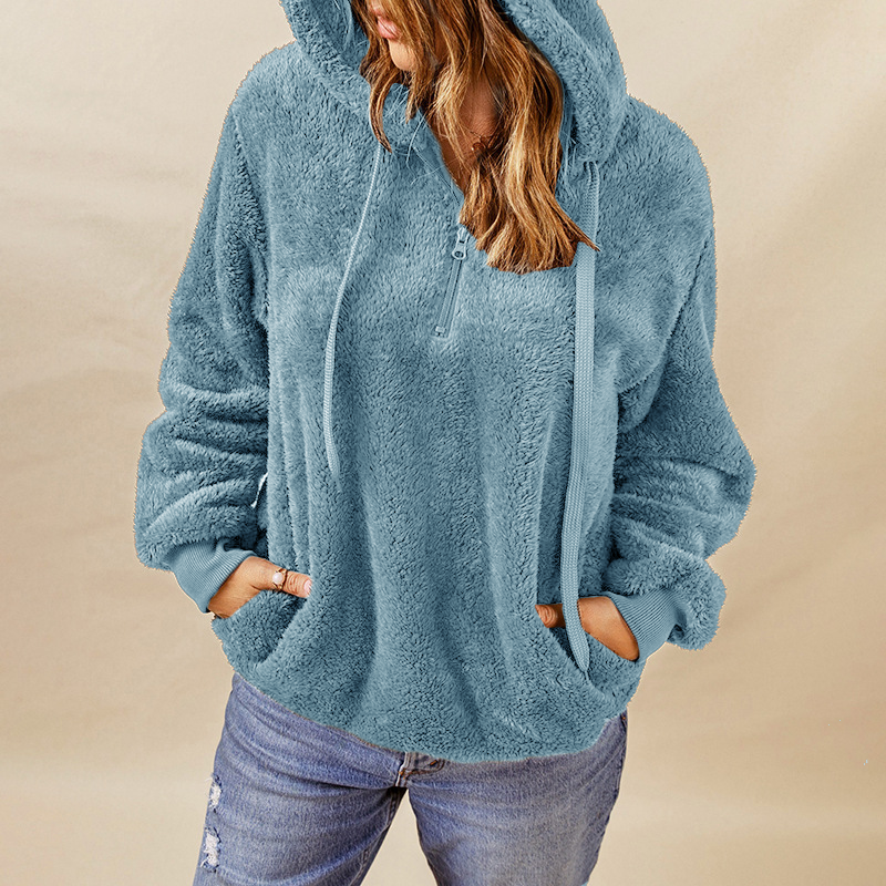 Women's Winter Plush Hooded Sweatshirt
