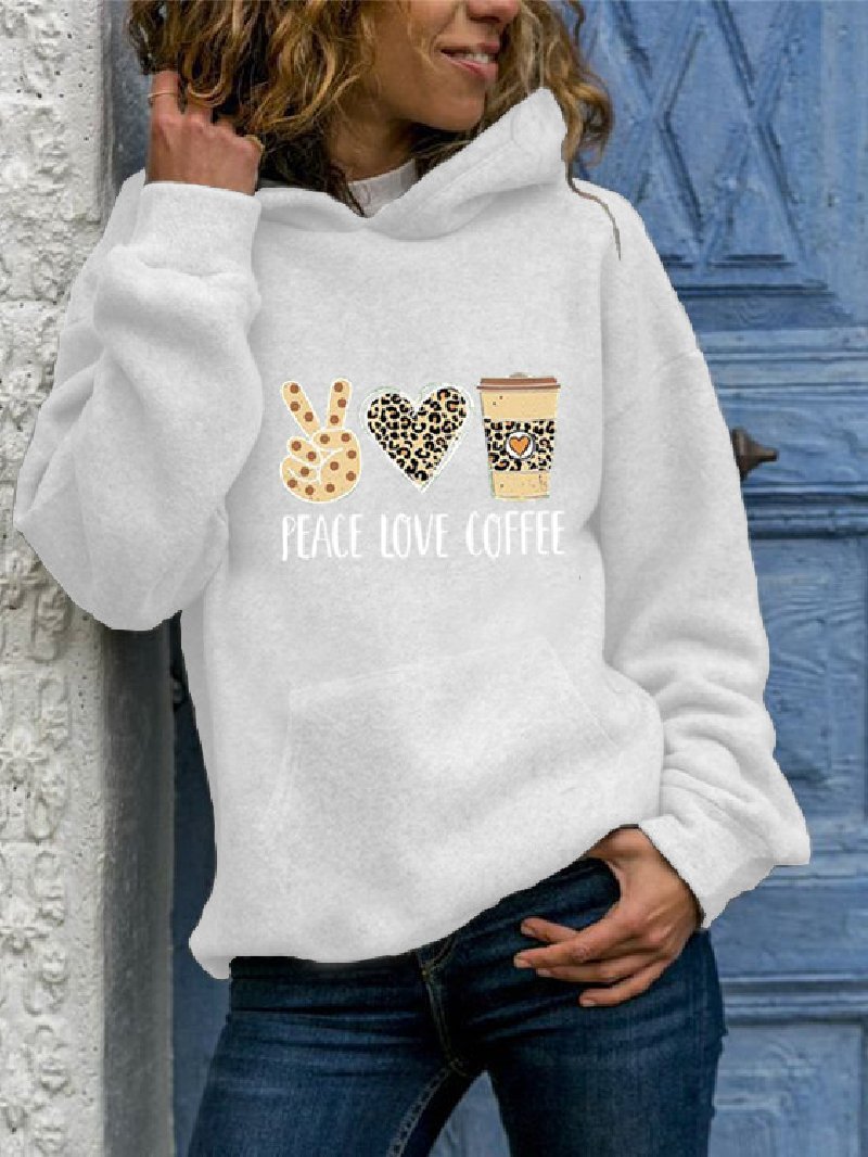 Peace Love Coffee Hooded Women's Sweatshirt