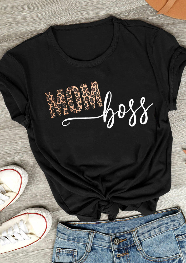 SWEARY MOM Letter Print T-shirt For Women