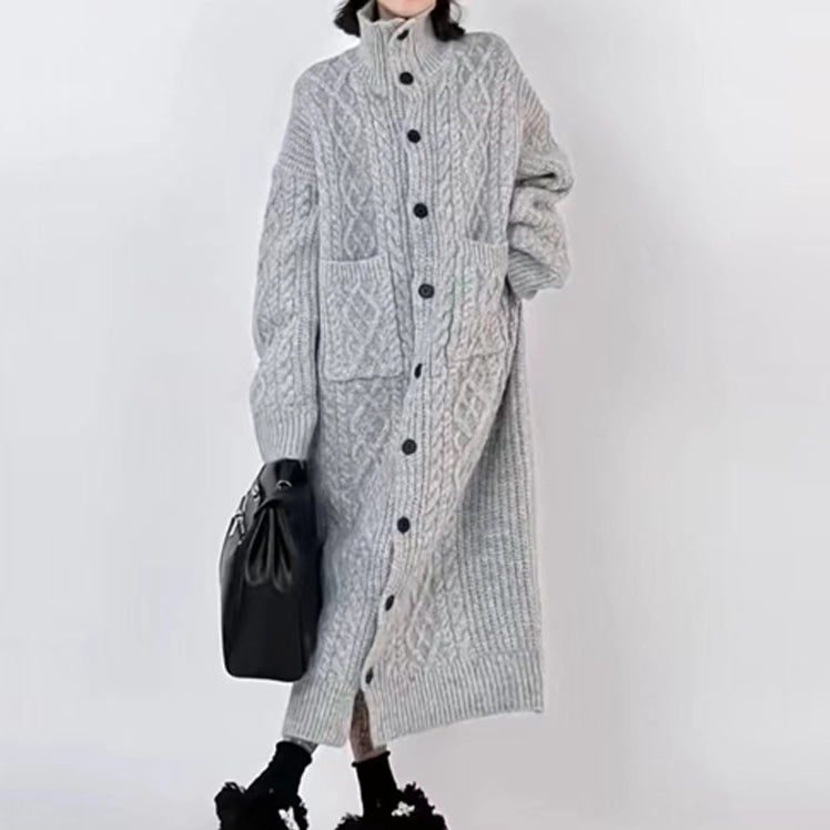 Women's Turtleneck Long Loose Knit Jacket