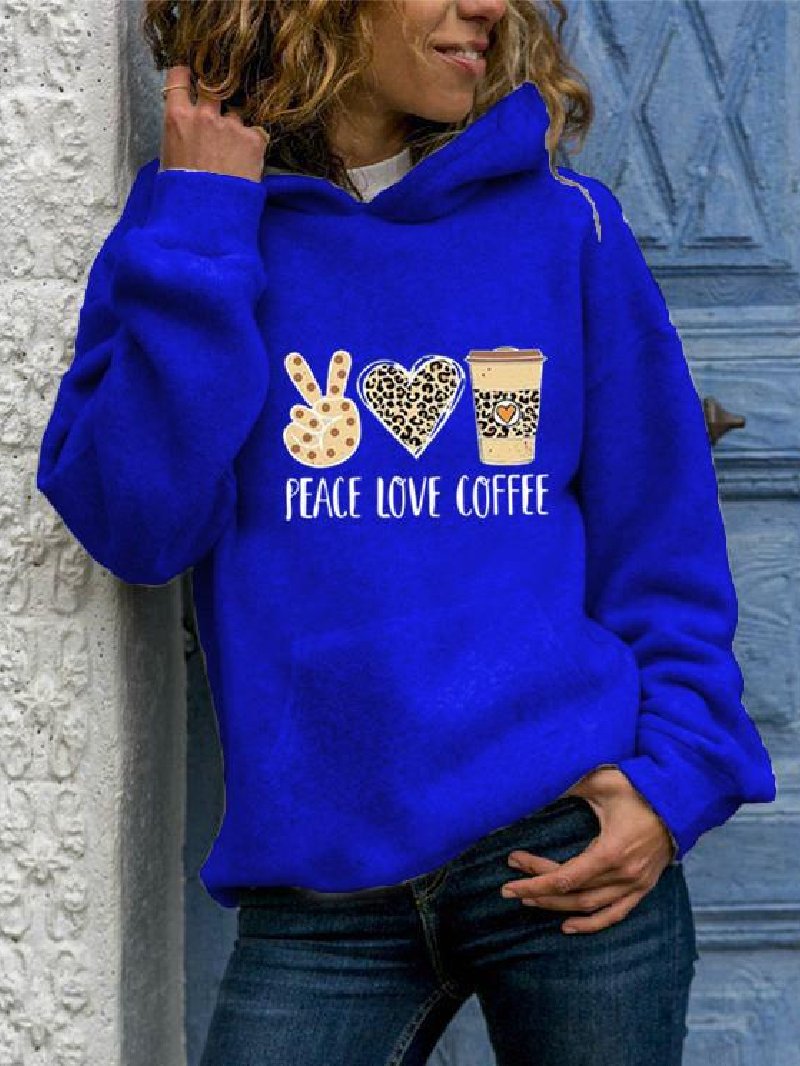 Peace Love Coffee Hooded Women's Sweatshirt