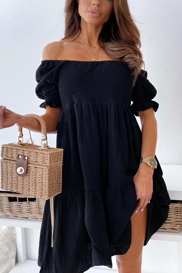 Women's Enchanted Off The Shoulder Smocked Loose Dress