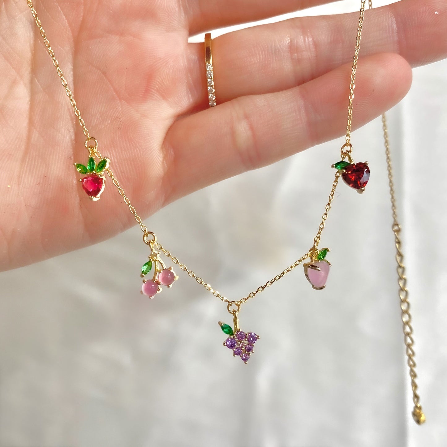 18k Gold Plated Necklace Fruit Basket Exquisite Choker