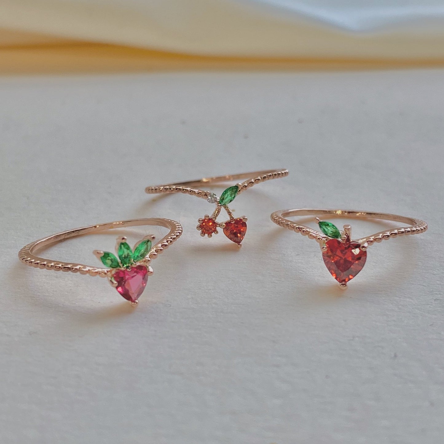 18k Gold Plated Ring Very Berry Strawberry Ring