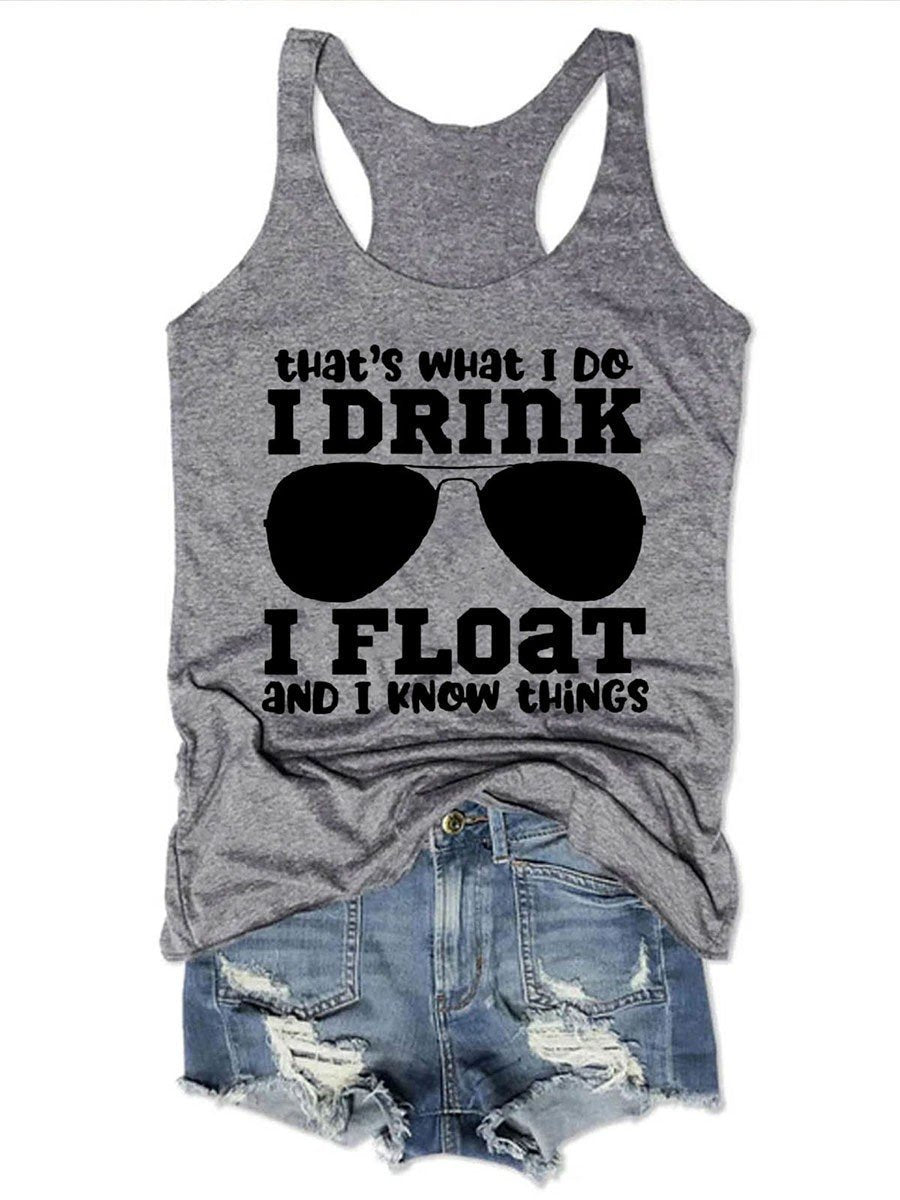 I Drink I Float Glasses Women's Tank Top