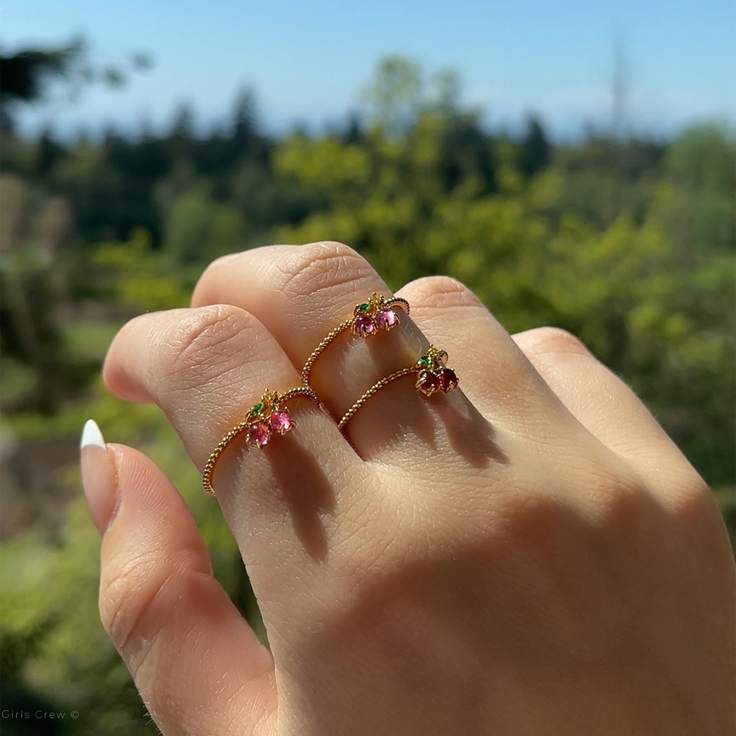18k Gold Plated Ring Cherry Sweet Ring