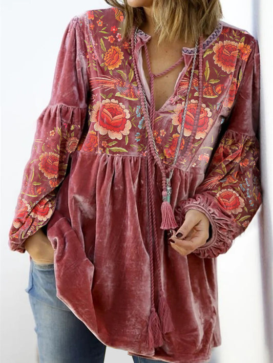 Women's Boho Long Sleeve Blouses