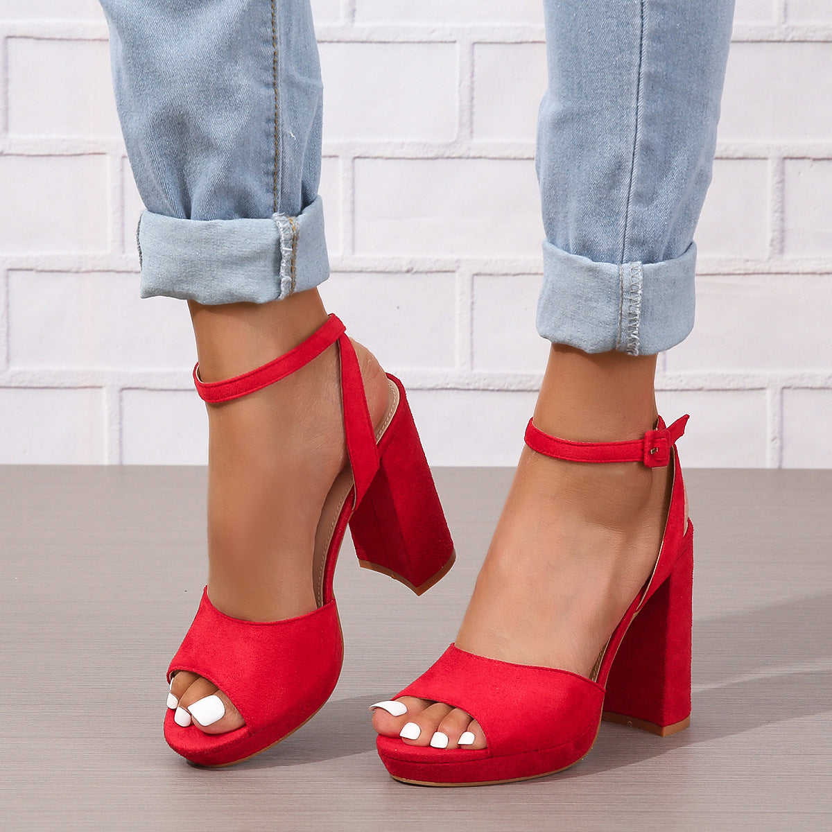 Women's fish head high heel sandals