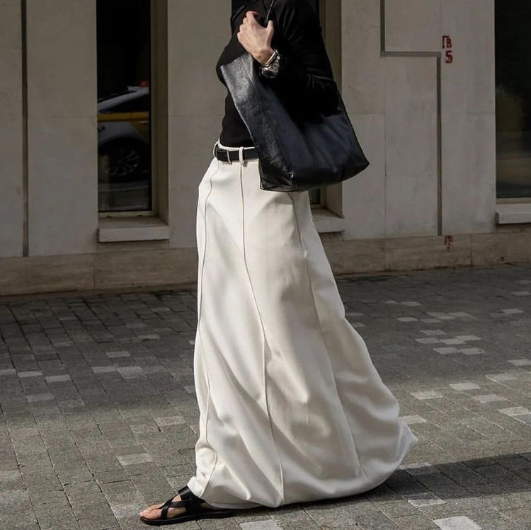 Women's Maxi White Commuter Skirt