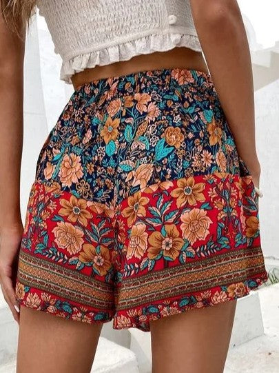 Women's Floral Print Summer Mini Skirt