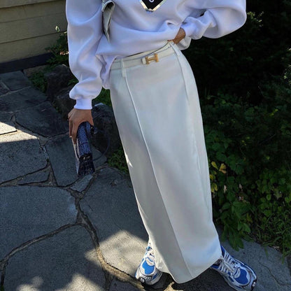 Women's Maxi White Commuter Skirt