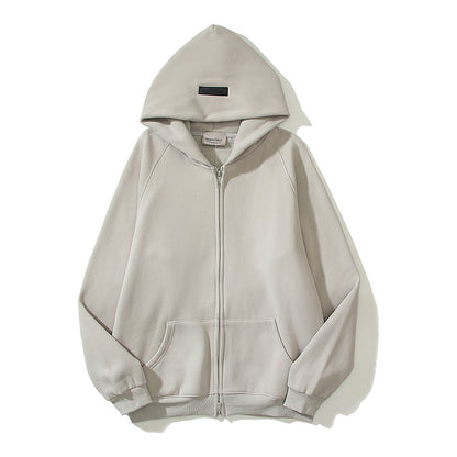 Unisex Winter Plush Hooded Cardigan Jacket