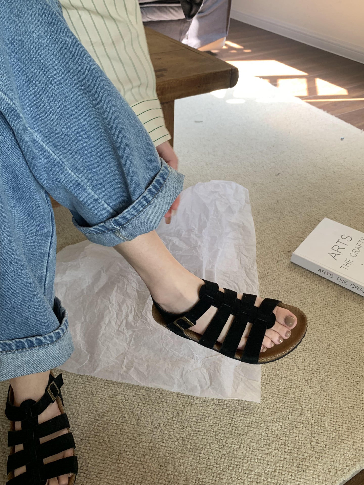 Women's Leather Vintage Roman Sandals