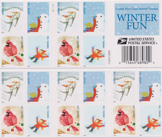 2014 USPS Winter Fun Forever Postage Stamps