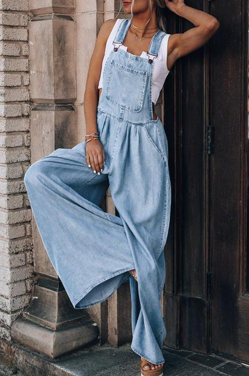 Women's Suspender Denim Jumpsuit