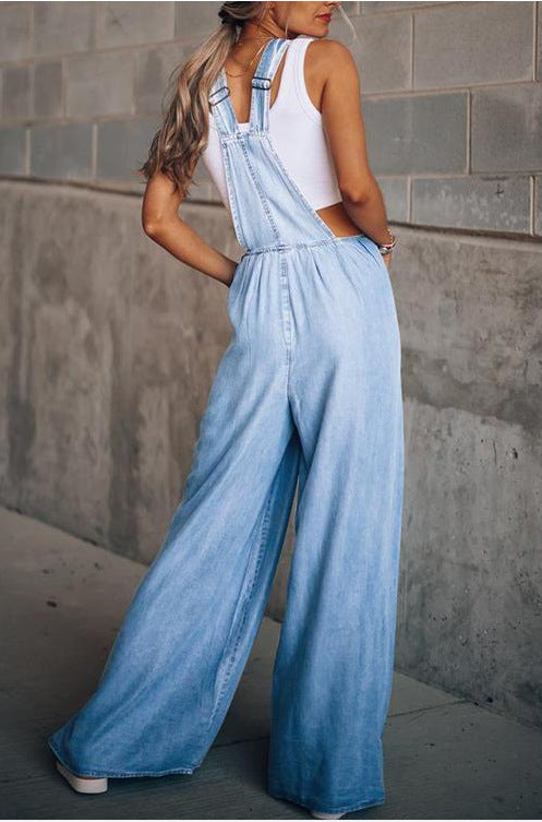 Women's Suspender Denim Jumpsuit