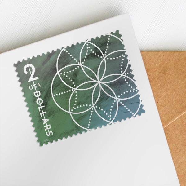 2022 USA Green $2 Floral Geometry Sheet of 10 Stamps