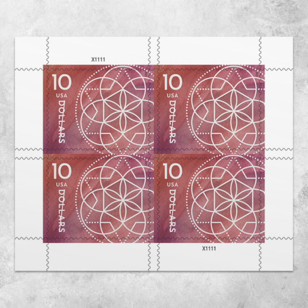 2023 US 10 Dollar Floral Geometry Stamps