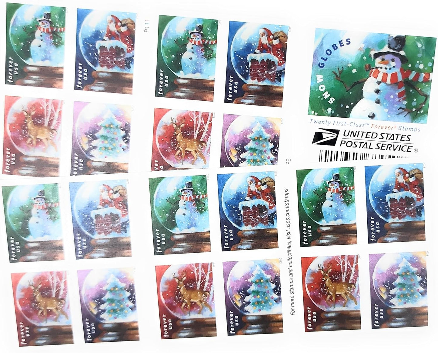 2023 US Snow Globes Booklet Stamps