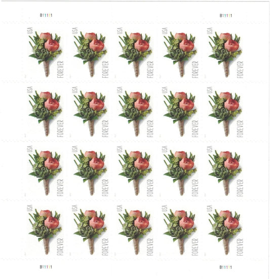 2017 USPS Celebration Boutonniere Forever Stamps