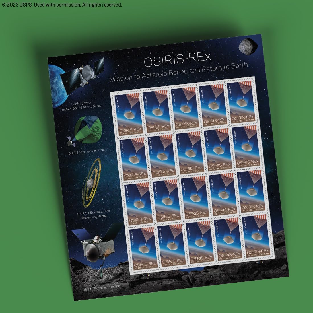 Osiris-REx Mission to Asteroid Bennu and Return to Earth Forever Postage Stamps