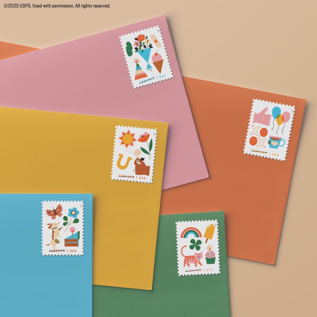 2023 Thinking of You Postage Forever Stamp US First Class Letter Card
