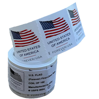 2025 USA American Flag Forever Coil Stamps Roll Of 100 Stamps