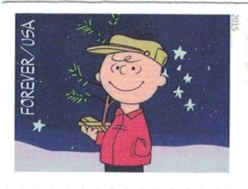 USPS Charlie Brown Xmas Pane of 20 Forever Postage Stamps