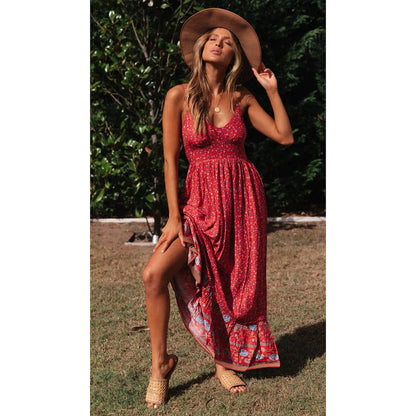 Women's Casual Suspenders Maxi Dress