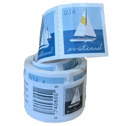 2023 US Sailboats Postcard Stamps (1 Roll (100 Stamps))