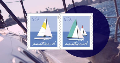 2023 US Sailboats Postcard Stamps (1 Roll (100 Stamps))