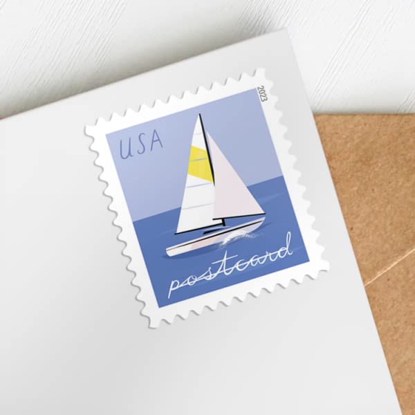 2023 US Sailboats Postcard Stamps (1 Roll (100 Stamps))